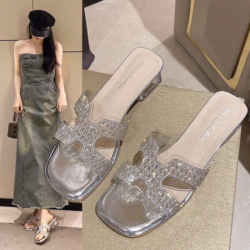 网红一字拖鞋女外出外穿2025年新款夏季ins韩版拖鞋仙女凉拖