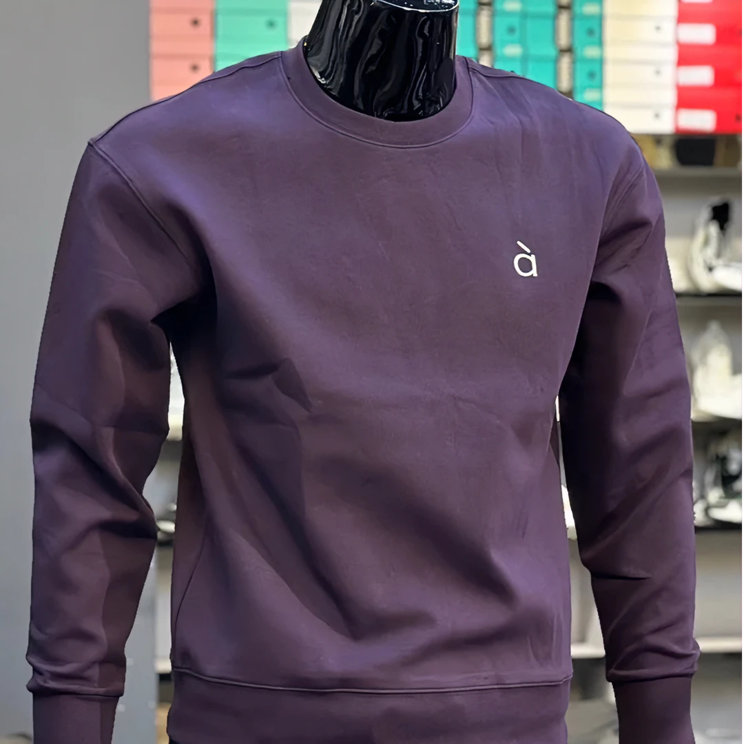 主航道美式秋冬季卫衣男潮牌字母纯色套头圆领新款男士长袖打底衫