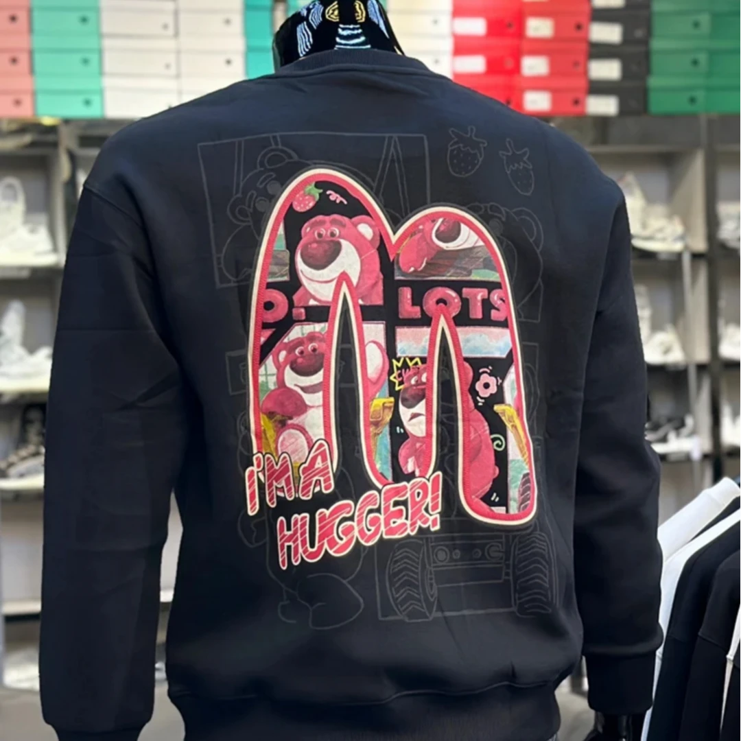 希尼尔 秋男卫衣彩色字母涂鸦M印花休闲长袖圆领百搭微落肩打底衫