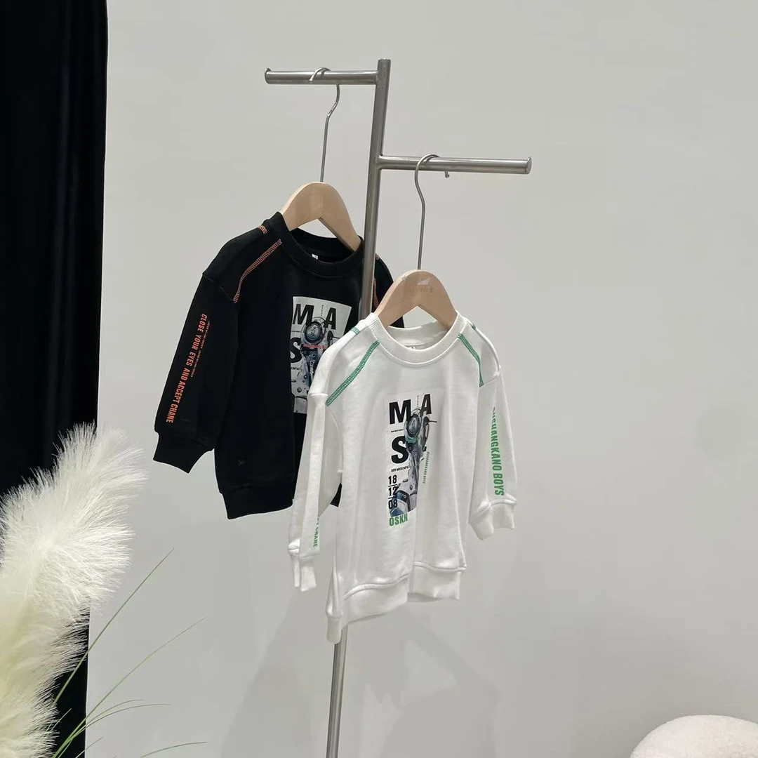 小童新款不加绒卫衣黑色白色   0109欧系