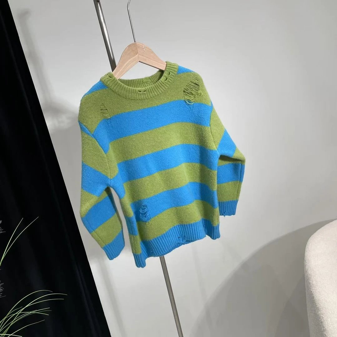 新款圆领毛衣蓝绿粉咖422