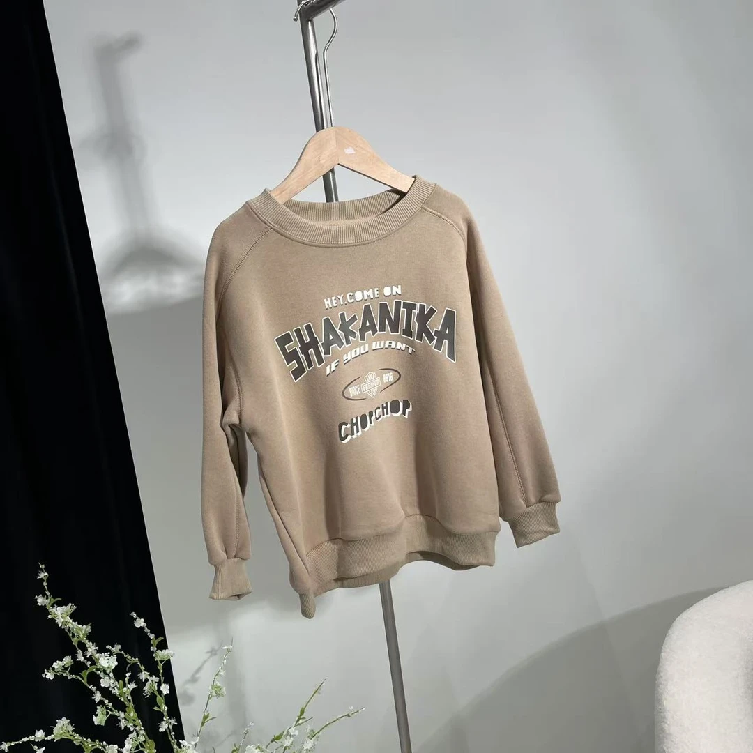 新款加绒卫衣 卡其色3920