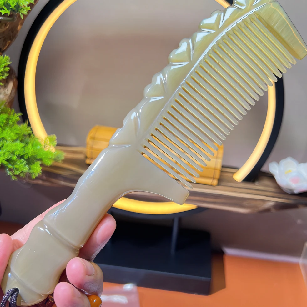 枫叶  竹节爱心白水牛角养发护发精品家用加厚大号梳