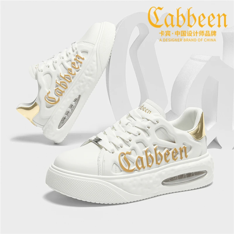 Cabbeen/卡宾2024新款厚底鞋子男鞋冬季潮牌百搭小众潮鞋男面包鞋