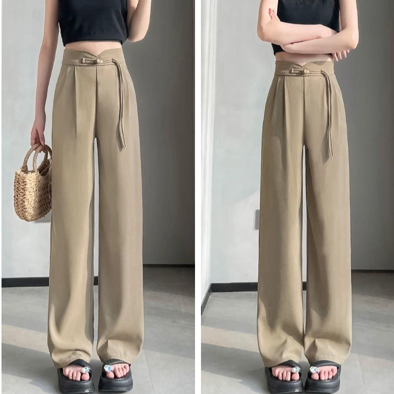 品牌订单！女士休闲纯色国风设计休闲裤AG014