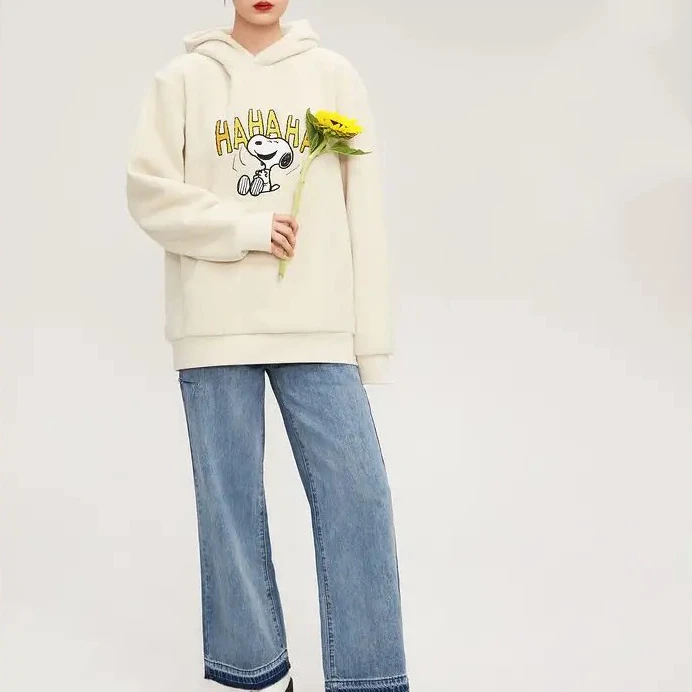 品牌订单！2023秋冬新款男女情侣款摇粒绒绣花舒适连帽卫衣A08888