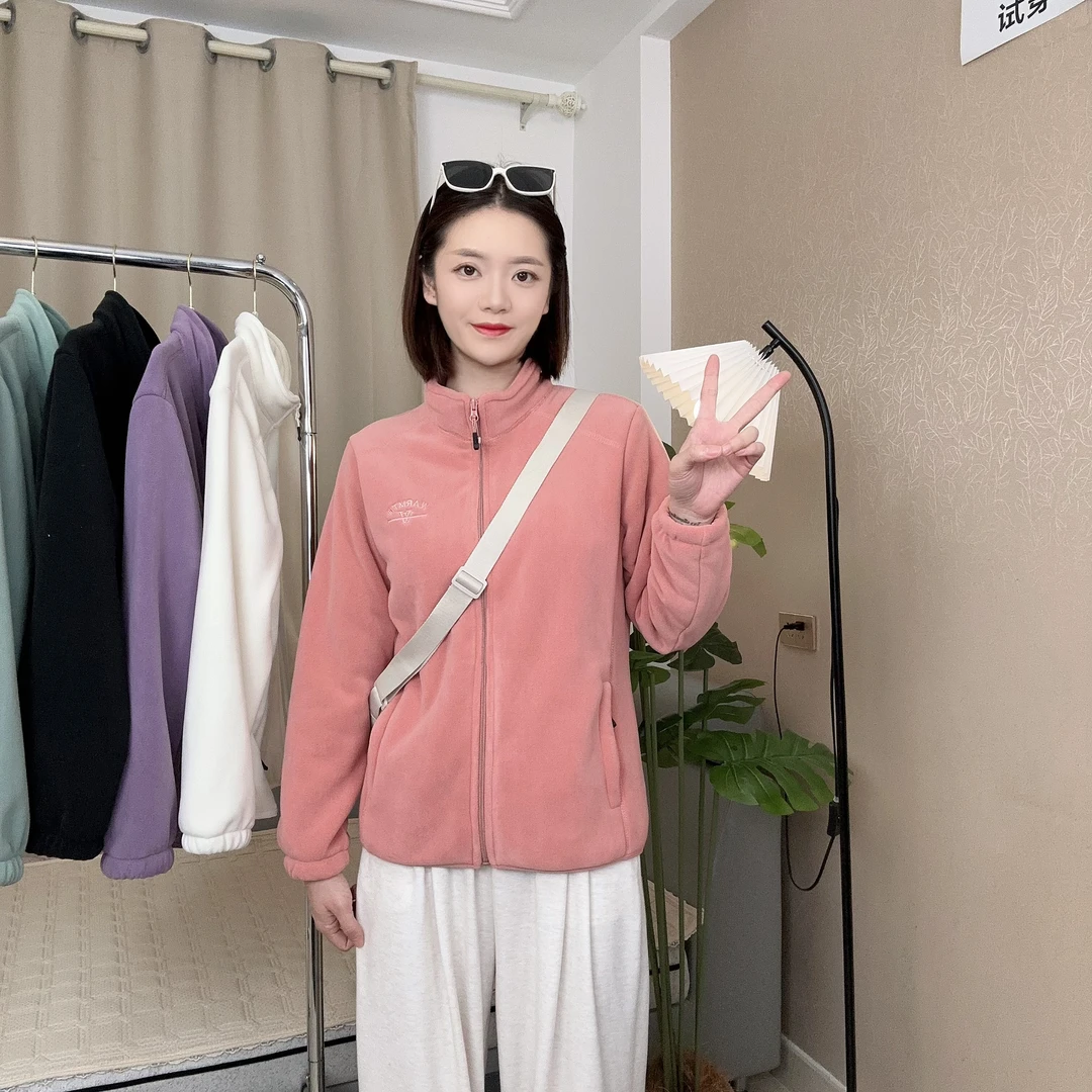 【主播个人补贴】秋冬新款奥粒绒保暖外套女士加绒开衫运动卫衣2408