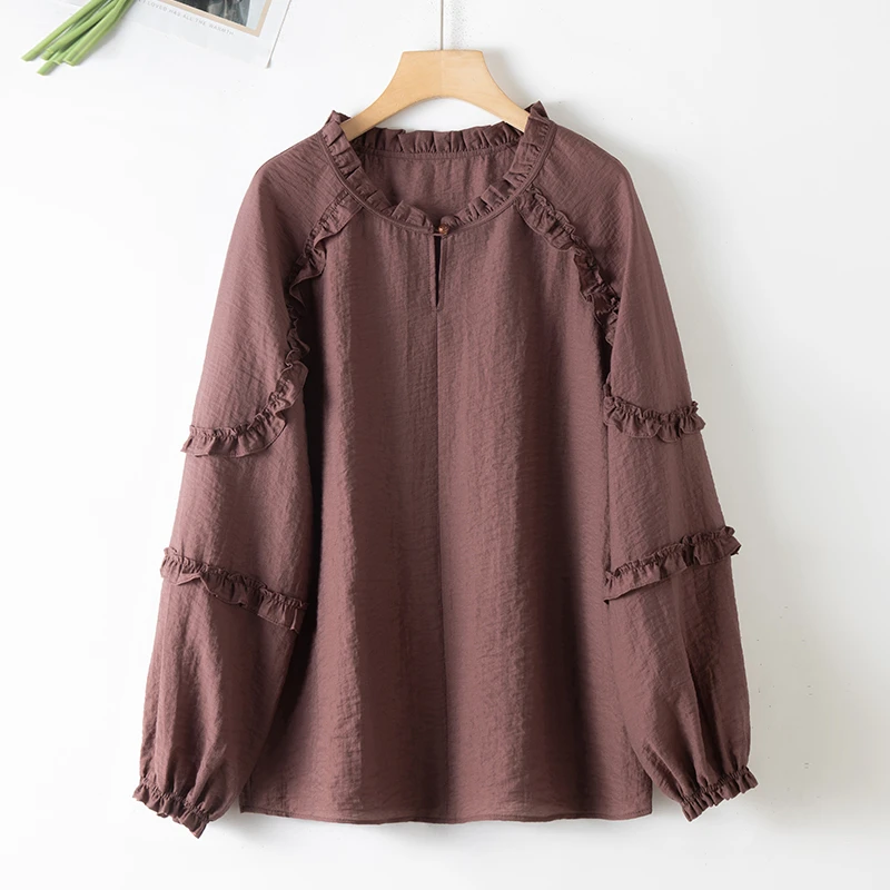 秋季新款长袖打底衬衣女洋气百搭气质遮肉宽松休闲上衣纯色外套女