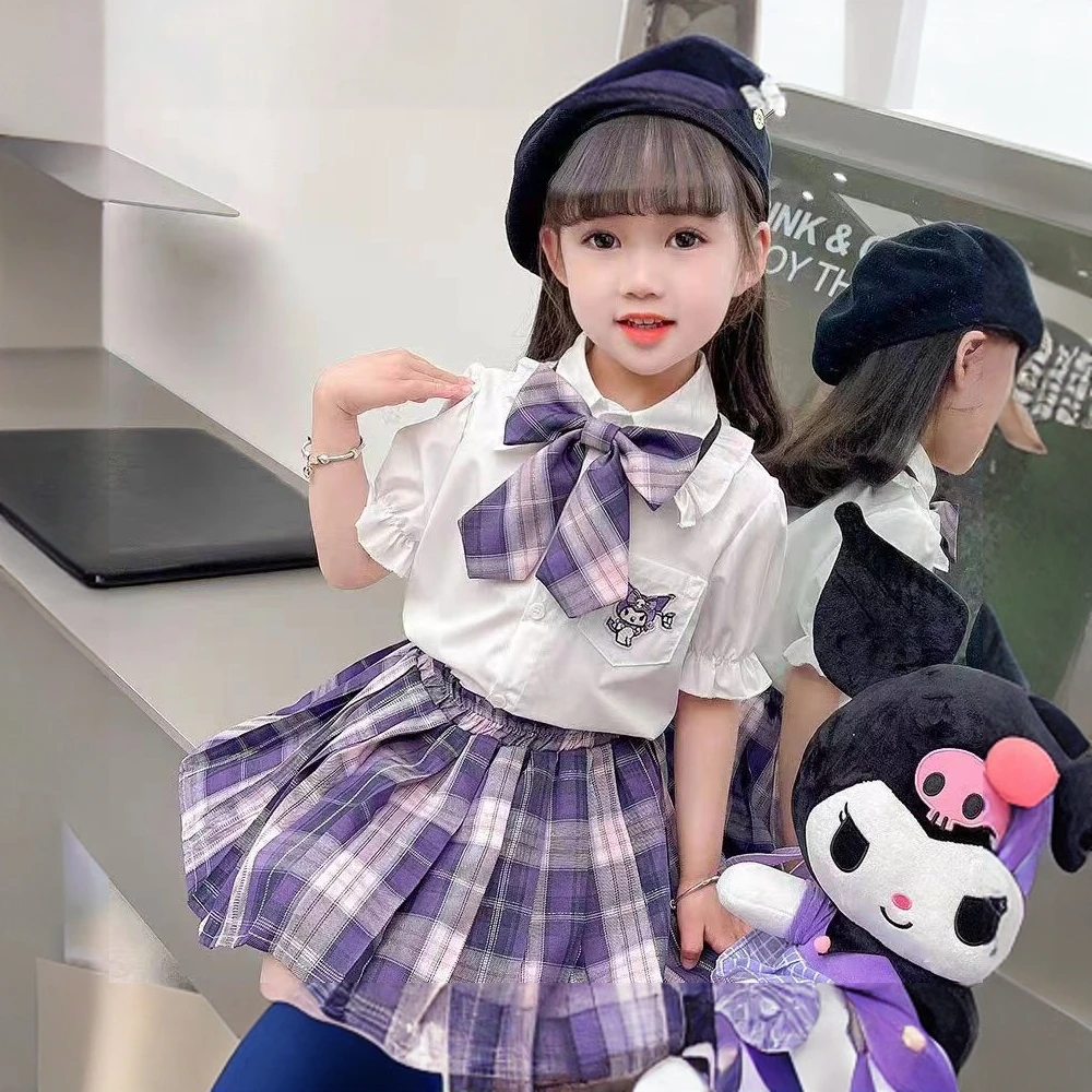 送领结2024百褶裙套装夏季新款女童可爱Jk套装短裙中大童时尚套裙