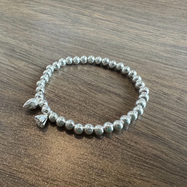 足银手链 【苗家阿美】AM 999足银纯银两世欢手链手饰莲花莲蓬手串