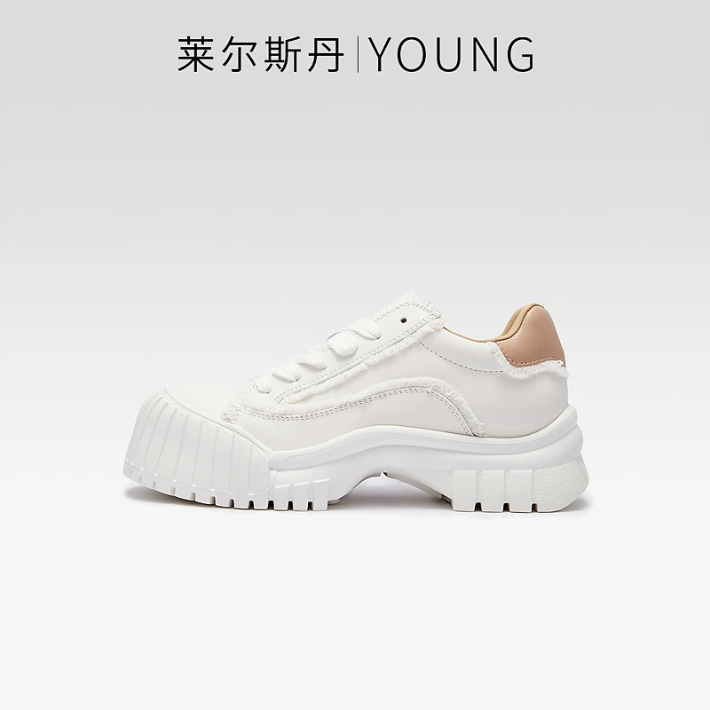 莱尔斯丹秋季新款Y系列时尚低帮饼干圆头系带休闲女鞋4T57201