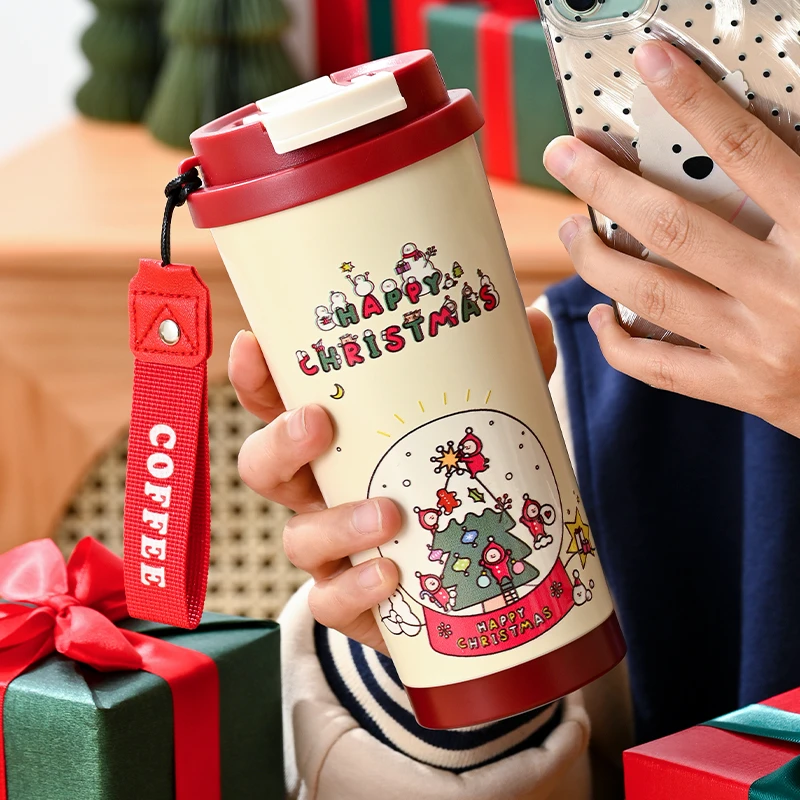 圣诞节礼物咖啡杯2024新款送女生316保温杯儿童平安夜礼品水杯子