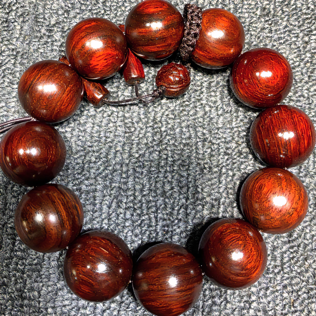 小叶紫檀檀香紫檀手串高油密  带金星 肉中金星 颗颗精挑油性很好