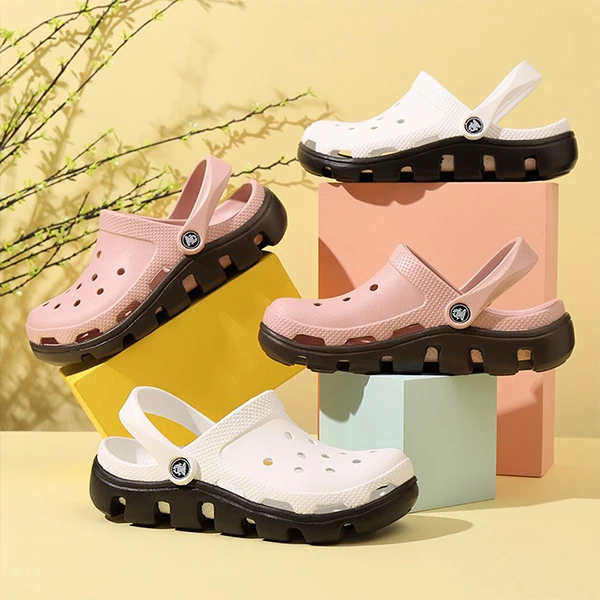 2025新款夏季洞洞鞋女欧阳娜娜防滑包头沙滩凉拖鞋厚底外穿夏潮