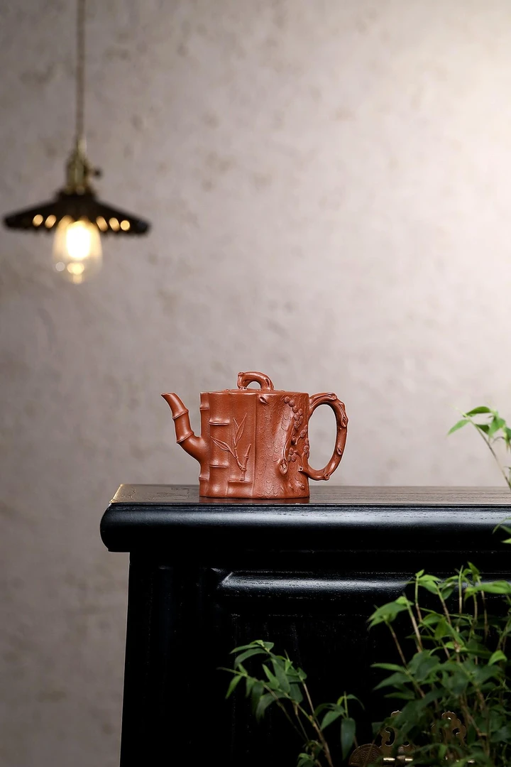 松桩 容量240 原矿朱泥 全手工制作 纯手工红泥精美花器 高端茶器