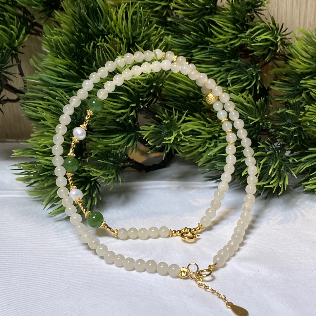 【小北严选】和田玉DIY项链14-25H220X207【多样性发一件】约3.5mm+