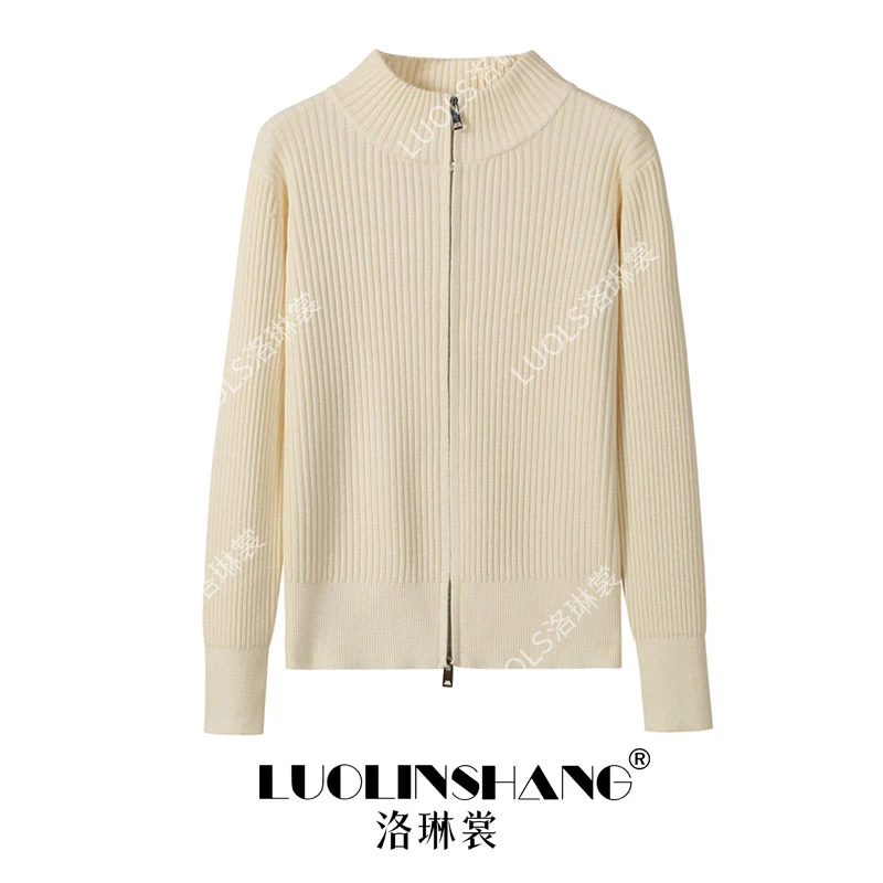 双拉链半高领修身百搭针织打底衫秋冬新款显瘦外穿简约上衣女4108