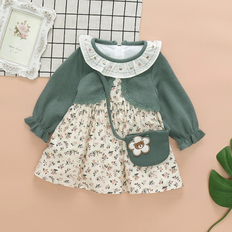 婴儿连衣裙春秋女童春装新款公主裙一岁宝宝春季裙子碎花韩版洋气