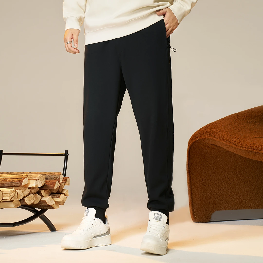 【口袋拉链】男士裤子大码胖子秋冬束脚裤宽松加肥舒适户外长腿卫裤