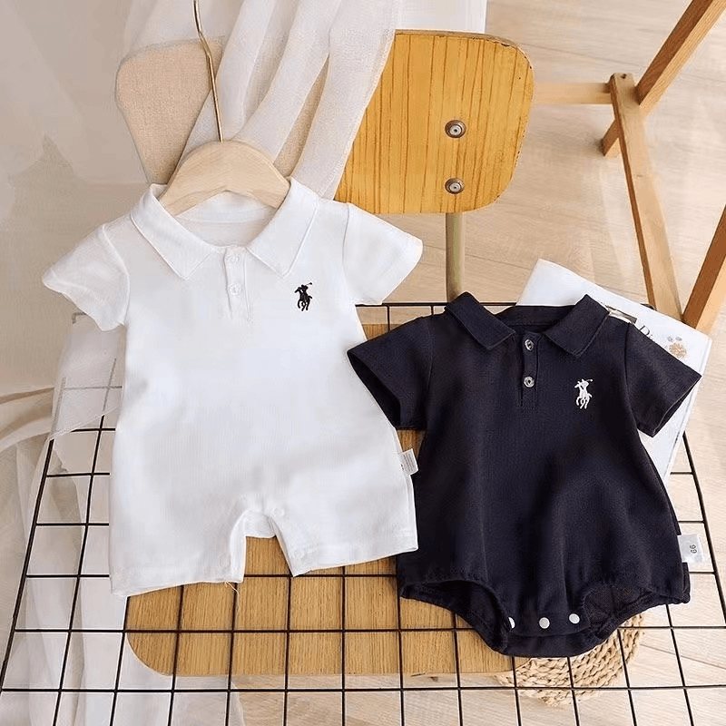 婴儿洋气婴幼儿Polo衫短袖哈衣宝宝连体衣夏装夏日穿搭法式尤莱特