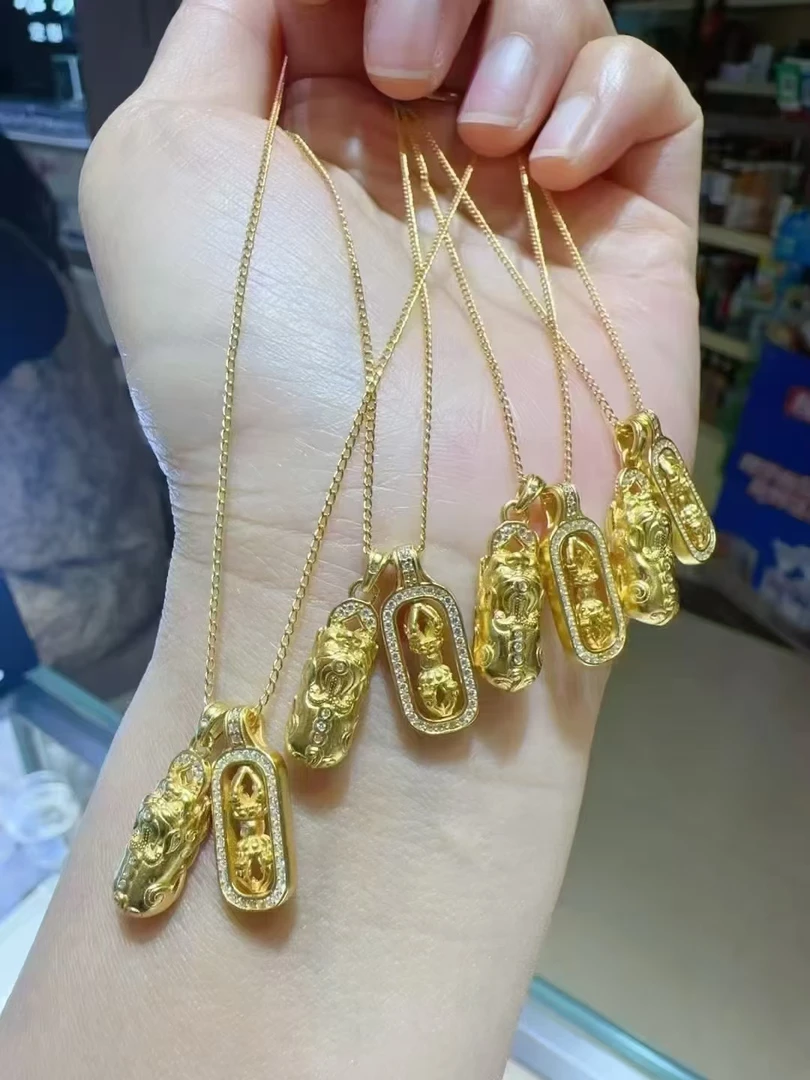 坠链均925银合成锆石 s925纯银韦雪同款金刚杵貔貅套链时尚百搭