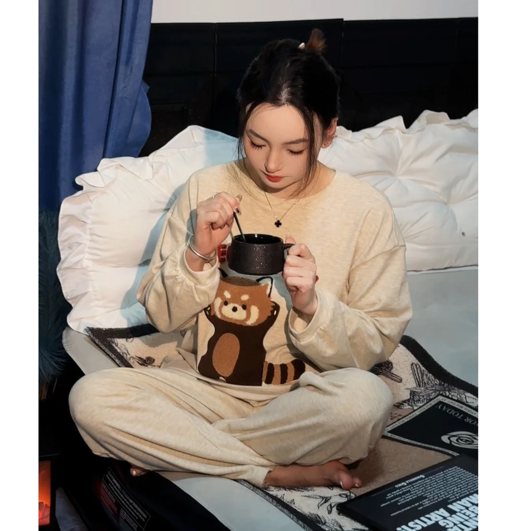 Zai Living/也宅【露思同款-小浣熊】 保暖宽松卫衣套头家居服睡衣