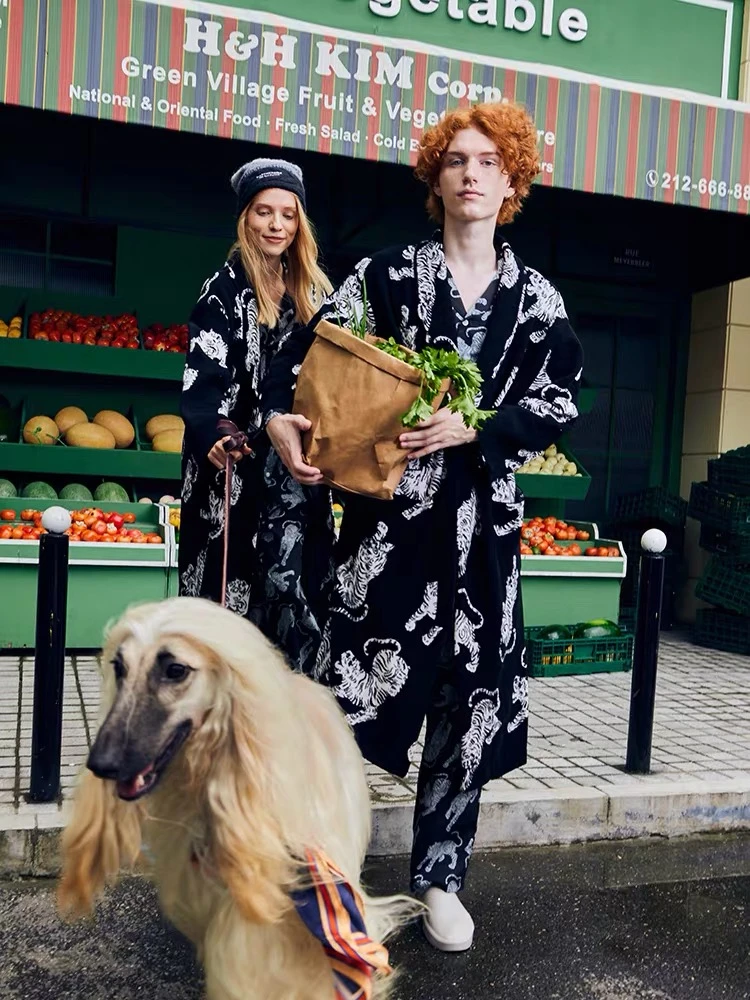 【CH-东方旗虎】小众针织高密半边绒冬季新款保暖宽松家居服套装