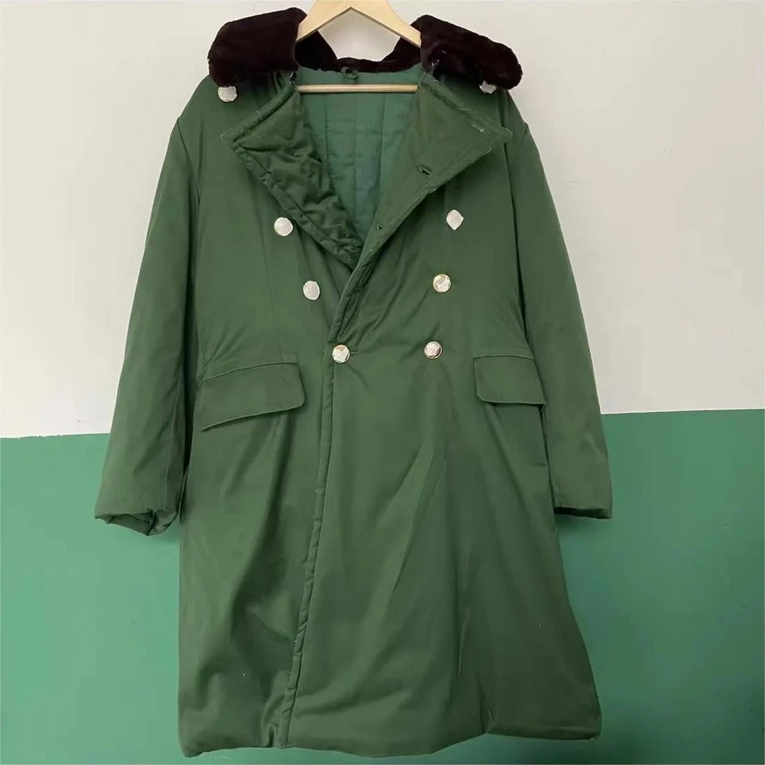 经典捌柒橄榄绿冬季君大衣长款防寒保暖冬季大衣