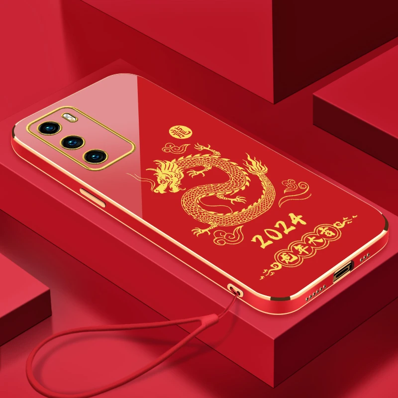 华为P40龙年大吉新年手机套轻奢高颜值网红爆款设计手机壳