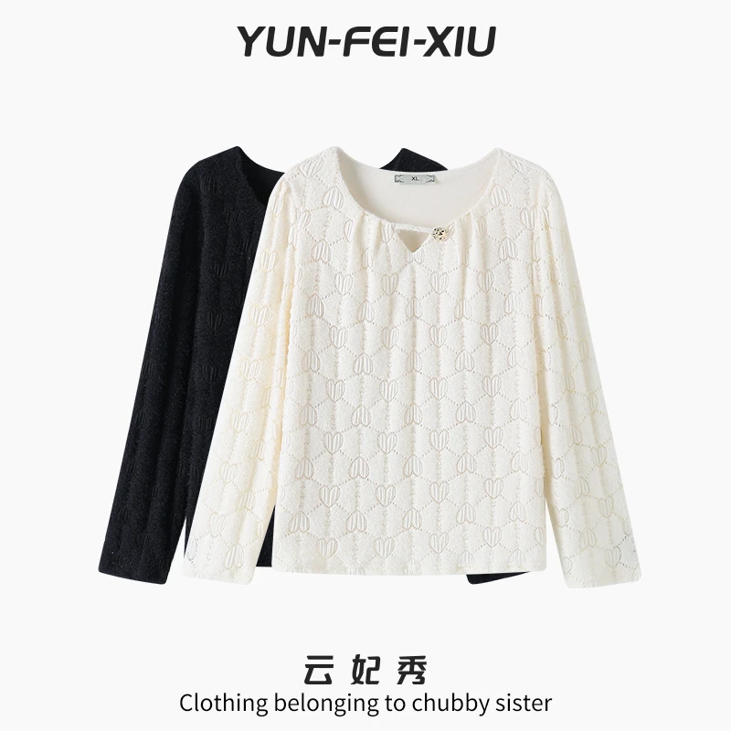 云妃秀大码女装针织衫休闲微胖显瘦宽松洋气简约上衣冬季6215