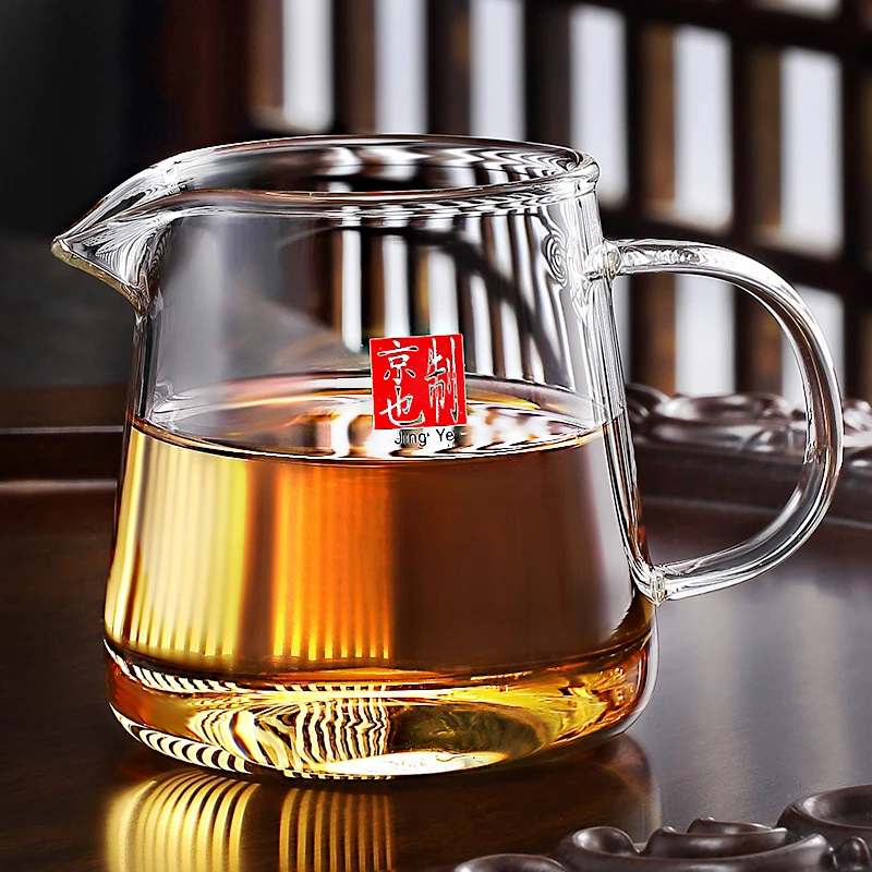 京也加厚玻璃公道杯带茶漏茶具套装家用公杯单个茶海分茶器大容量