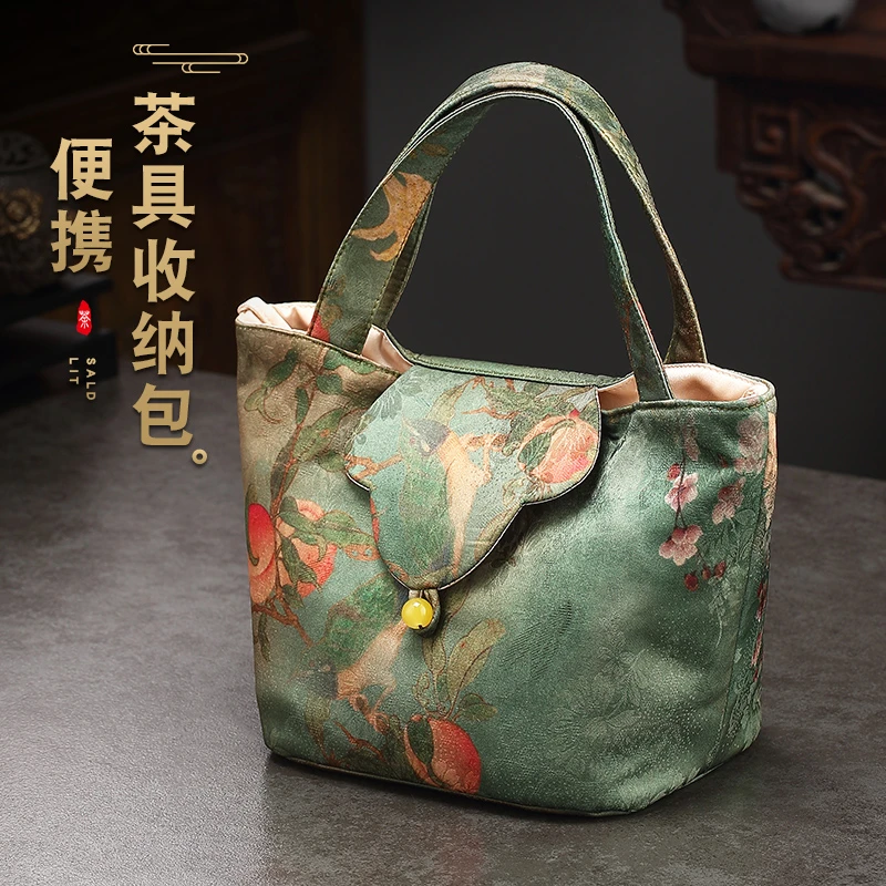茶具收纳包便携茶壶茶杯防震防摔保护手提袋加厚夹棉旅行包袋家用