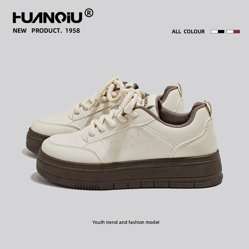 环球复古港风秋季新款小白鞋女厚底百搭学生校园高颜值板鞋HC521