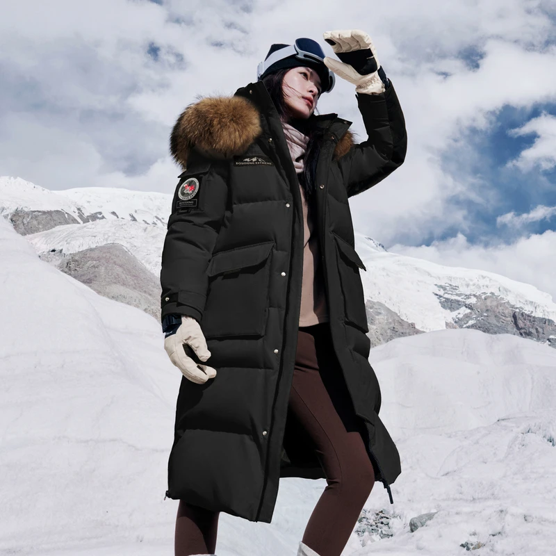 波司登2024冬季新款女士户外加绒加厚鹅绒外套百搭显瘦毛领羽绒服