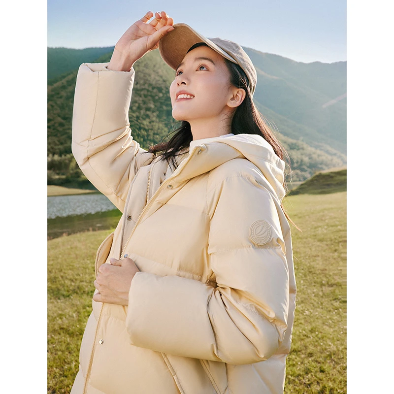 波司登冬季百搭中长款面包服休闲女外套羽绒服热力感B30145918DY