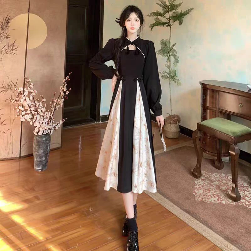 （80-200斤）大码新中式国风女装改良旗袍连衣裙女新款胖MM气质1445