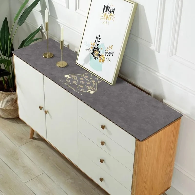 印象-雾霾灰暴力熊【40X160】硅藻泥电视柜桌柜防尘置物垫