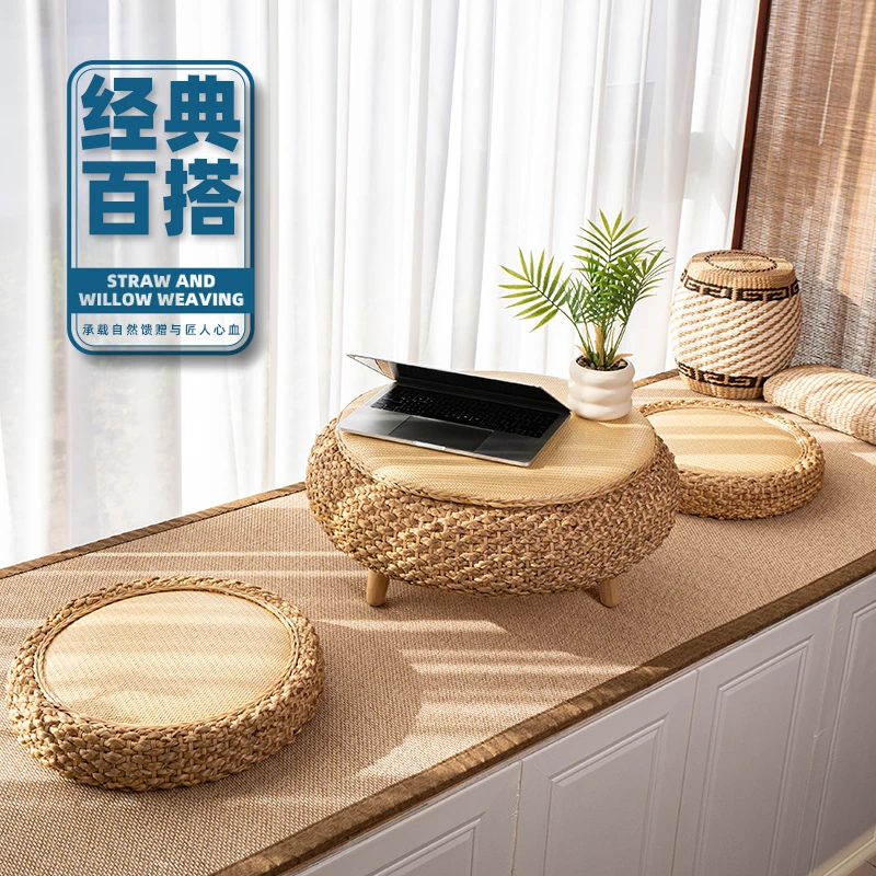 家用窗台飘窗小桌子卧室坐地炕几炕桌榻榻米茶桌小茶几三件套矮桌