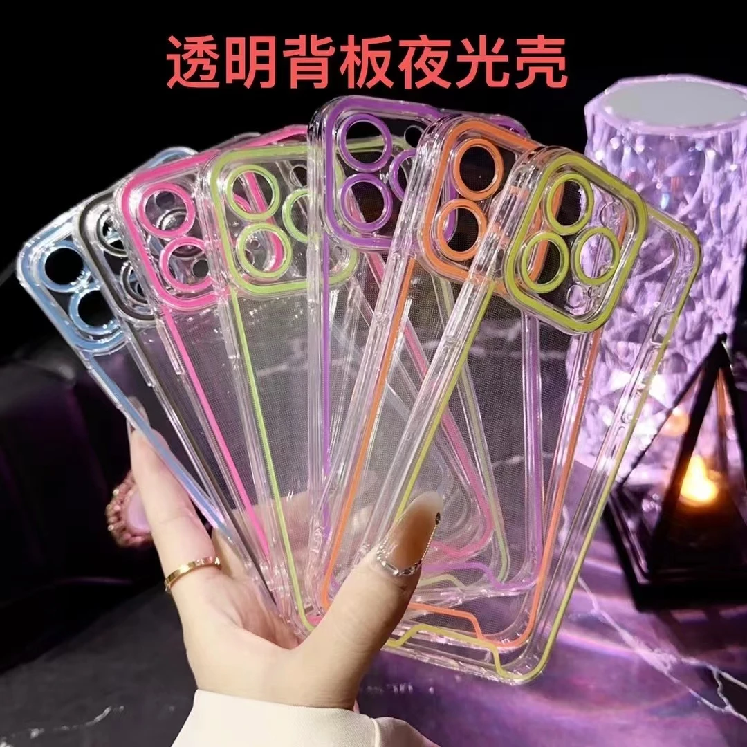 爆款苹果13/14/15系列手机壳夜光高透明TPU软壳防摔创意潮款可爱
