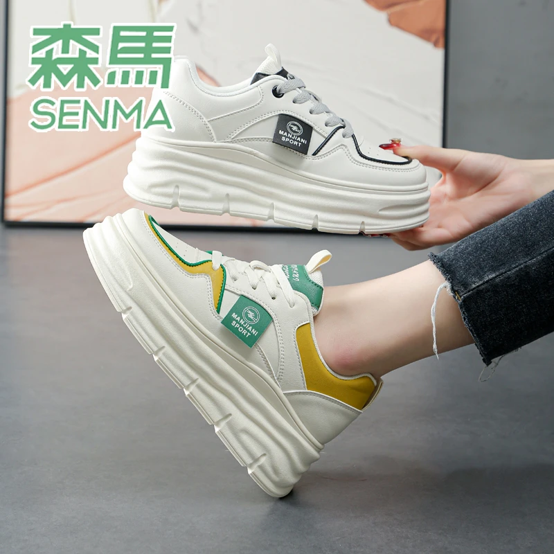 SENMA/森马厚底小白鞋女学生百搭运动女鞋2023春季休闲板鞋女ins
