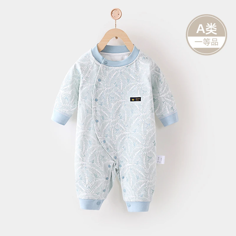婴儿连体衣春秋打底纯棉新生儿衣服满月初生宝宝睡衣护肚哈衣爬服