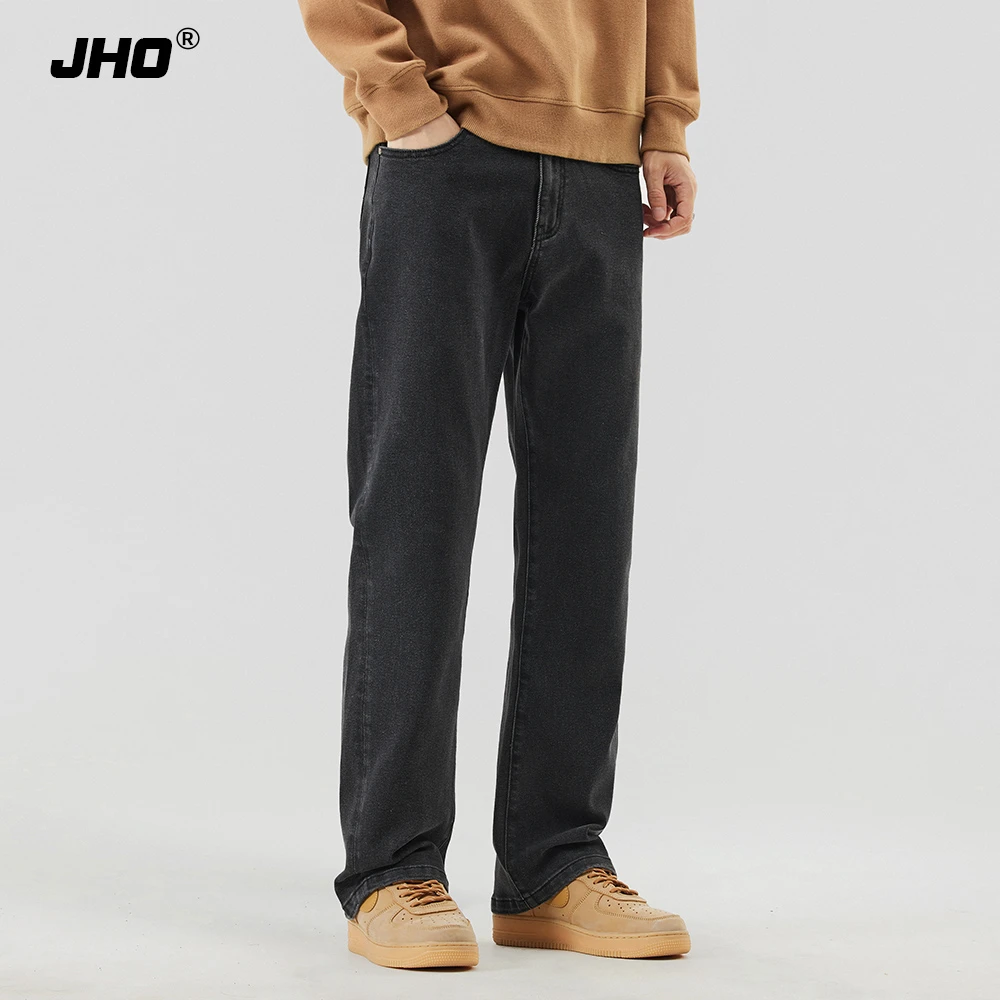 美式潮牌黑色春季男百搭弹力2025款春夏宽松直筒裤脚男裤子夏季