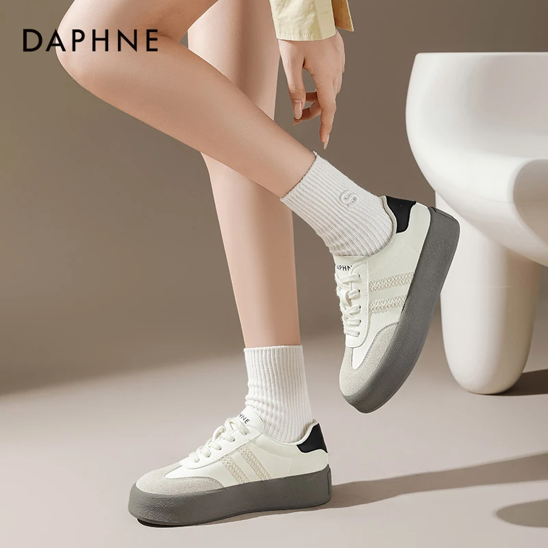 达芙妮银色德训鞋女鞋子女夏款2025新款爆款女鞋夏季透气休闲板鞋