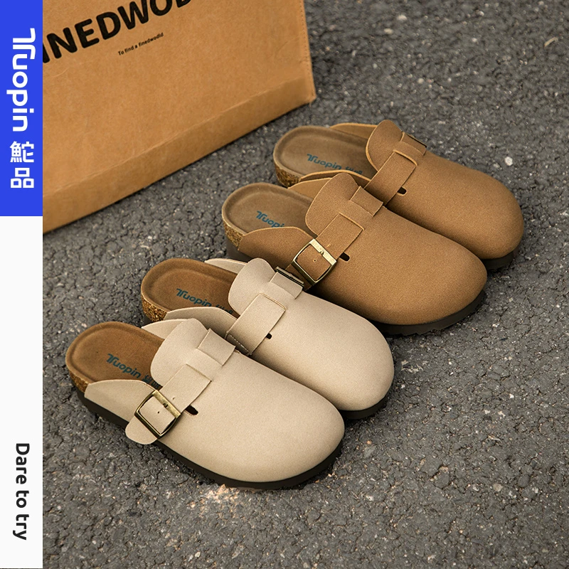 鮀品夏季舒适时尚休闲软底百搭韩版半托透气时装凉鞋凉拖拖鞋防滑