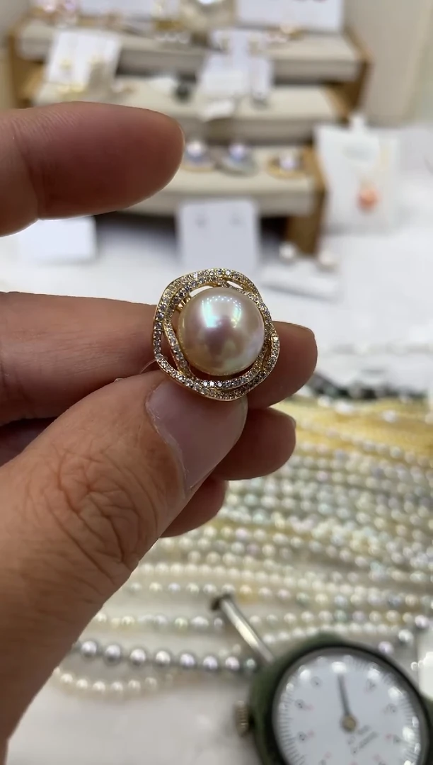 【闪购商品】海水珍珠戒指银S925镶嵌清货