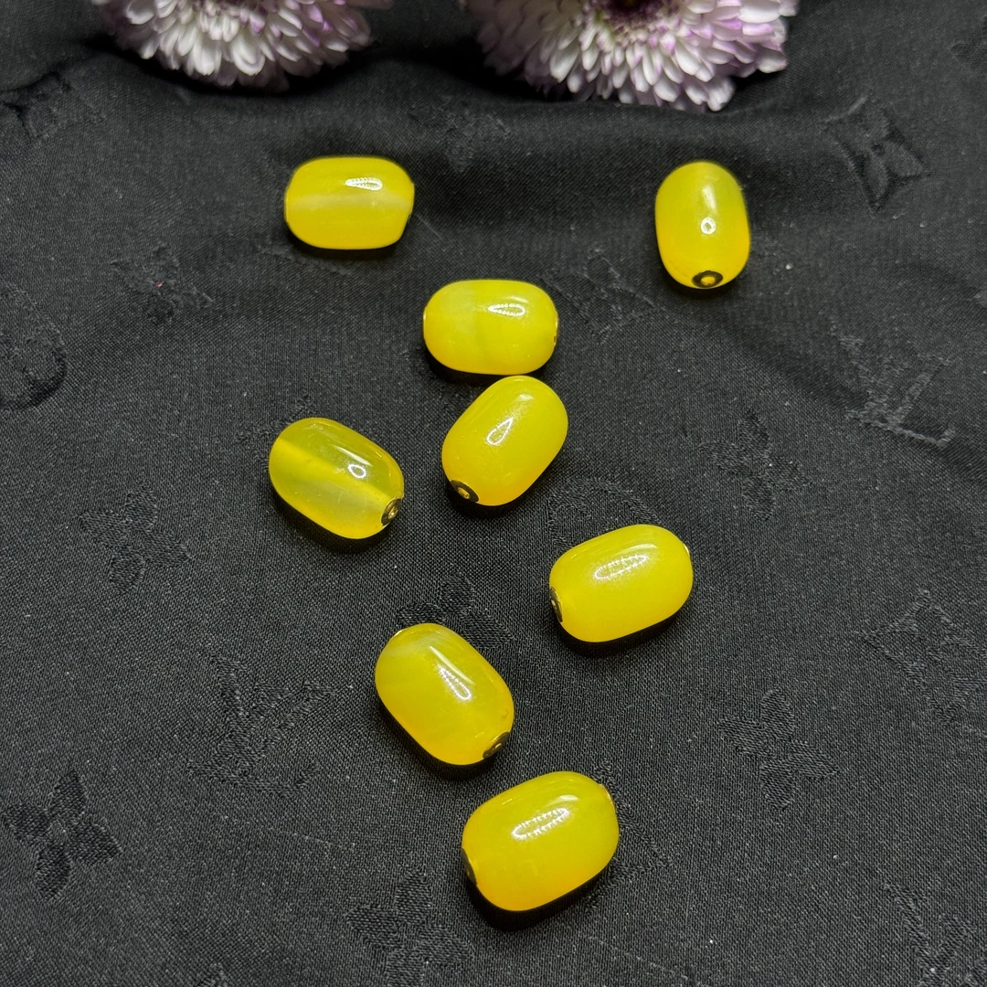 【玉合缘】天然黄玛瑙路路通18k金镶嵌吊坠-多样性发一 3013