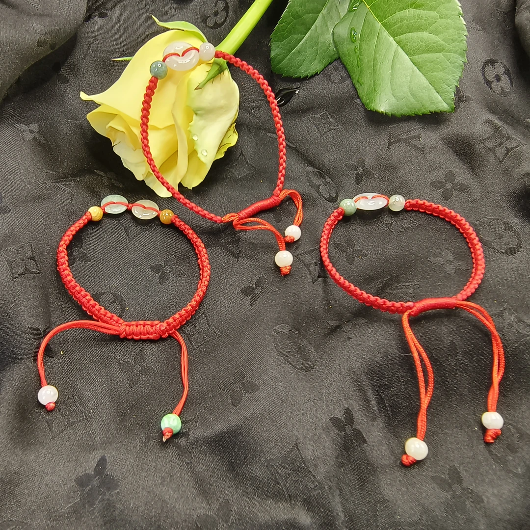 【玉合缘】天然翡翠平安扣含绳（多样性发一） 9002