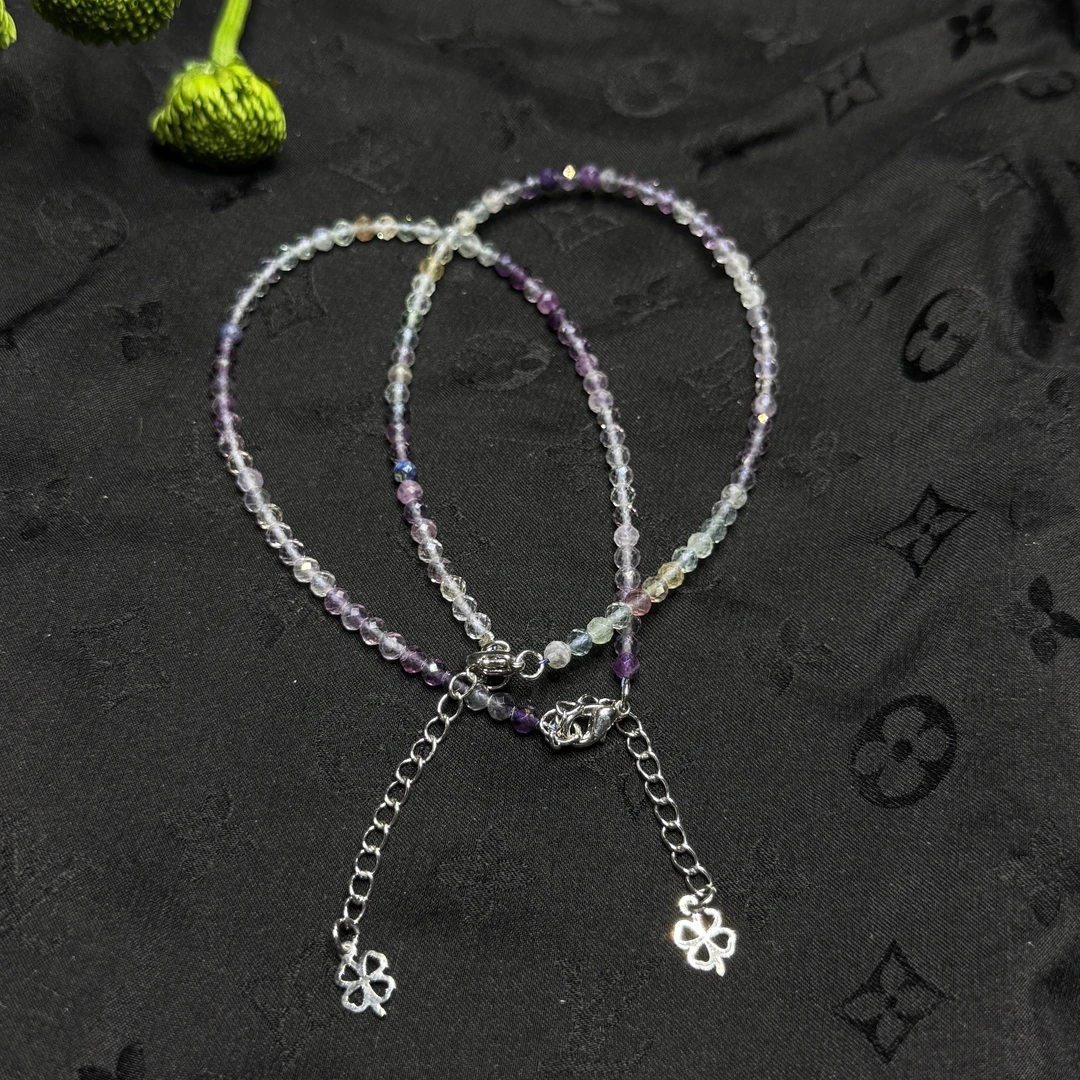 【玉合缘】天然七彩萤石脚链 2005