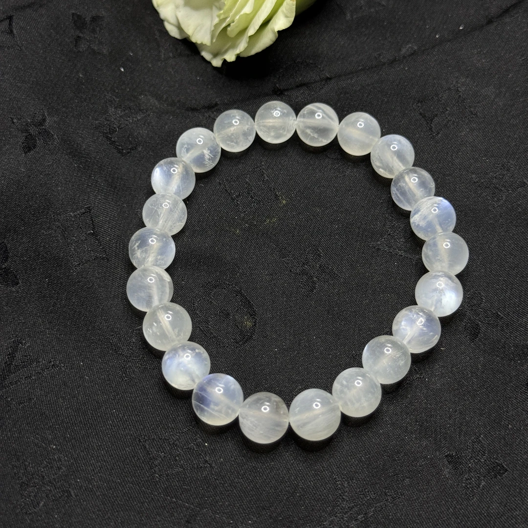 【玉合缘】天然月光石圆珠手串 3144