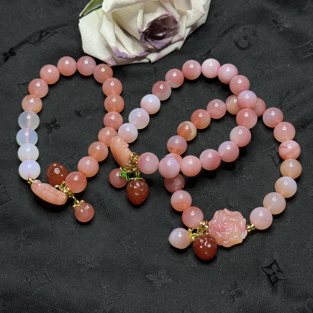 【玉合缘】天然盐源玛瑙渐变手串-多样性发一 3139